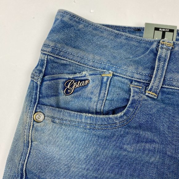 NEW G-Star Lynn Skinny Jeans Womens 27 x 32 Medium Aged Blossom Super Stretch - Picture 4 of 14